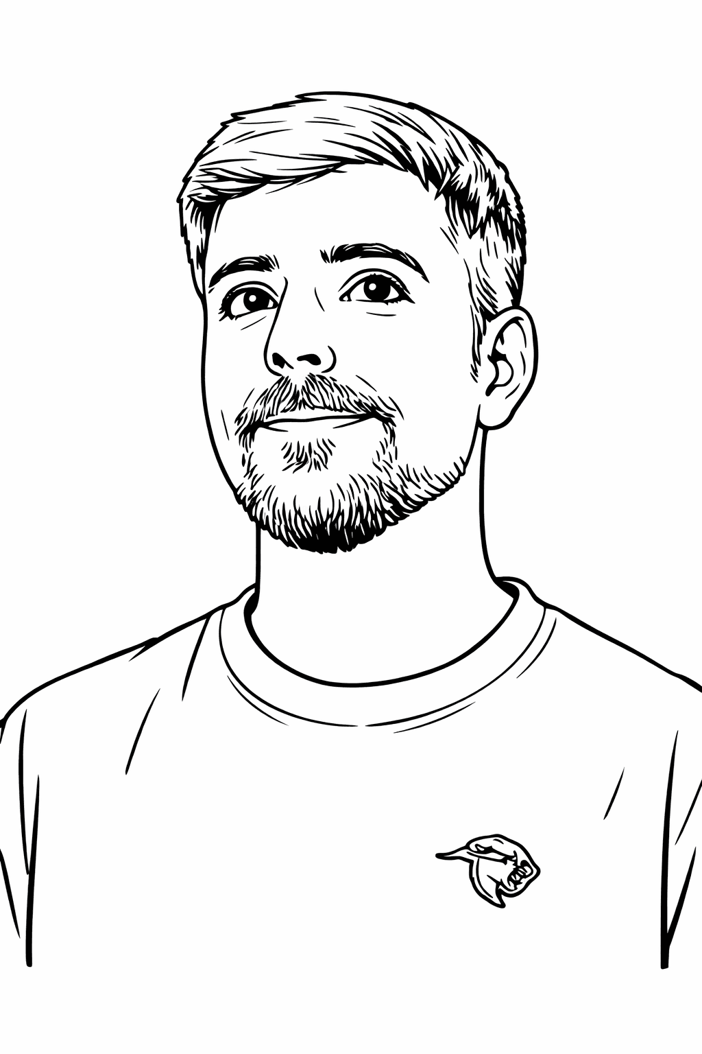 MrBeast retrato para colorear